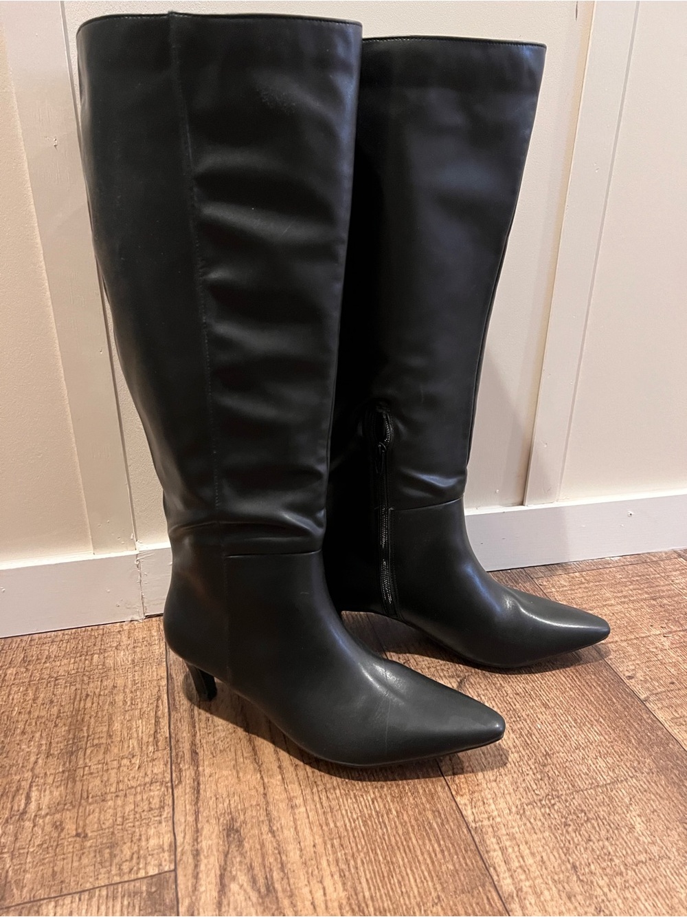 Target Black Knee-High Pointed Toe Heeled Boots